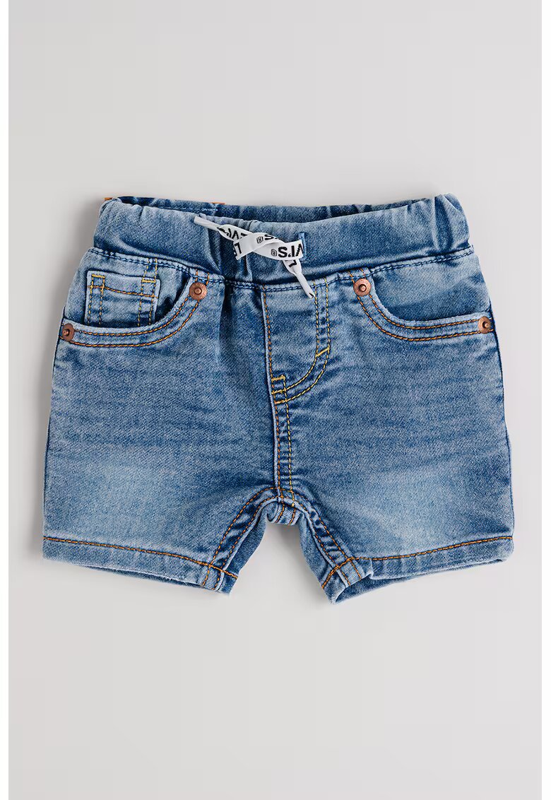 Levis Pantaloni scurti din denim cu snur in talie - Albastru pal