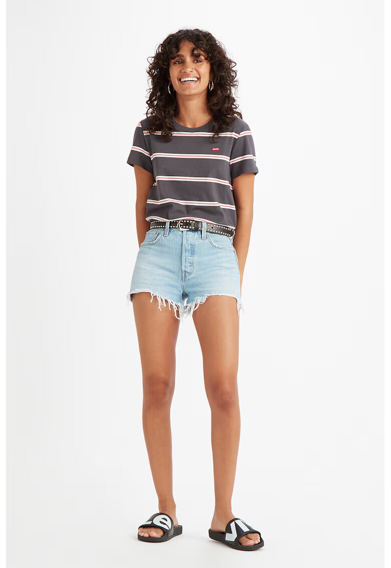 Levis Pantaloni scurti din denim cu terminatii franjurate 501® - Albastru deschis