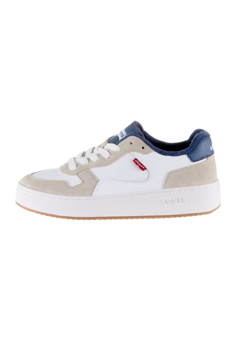 Levis Pantofi sport de piele si piele intoarsa - Alb/Bej/Bleumarin
