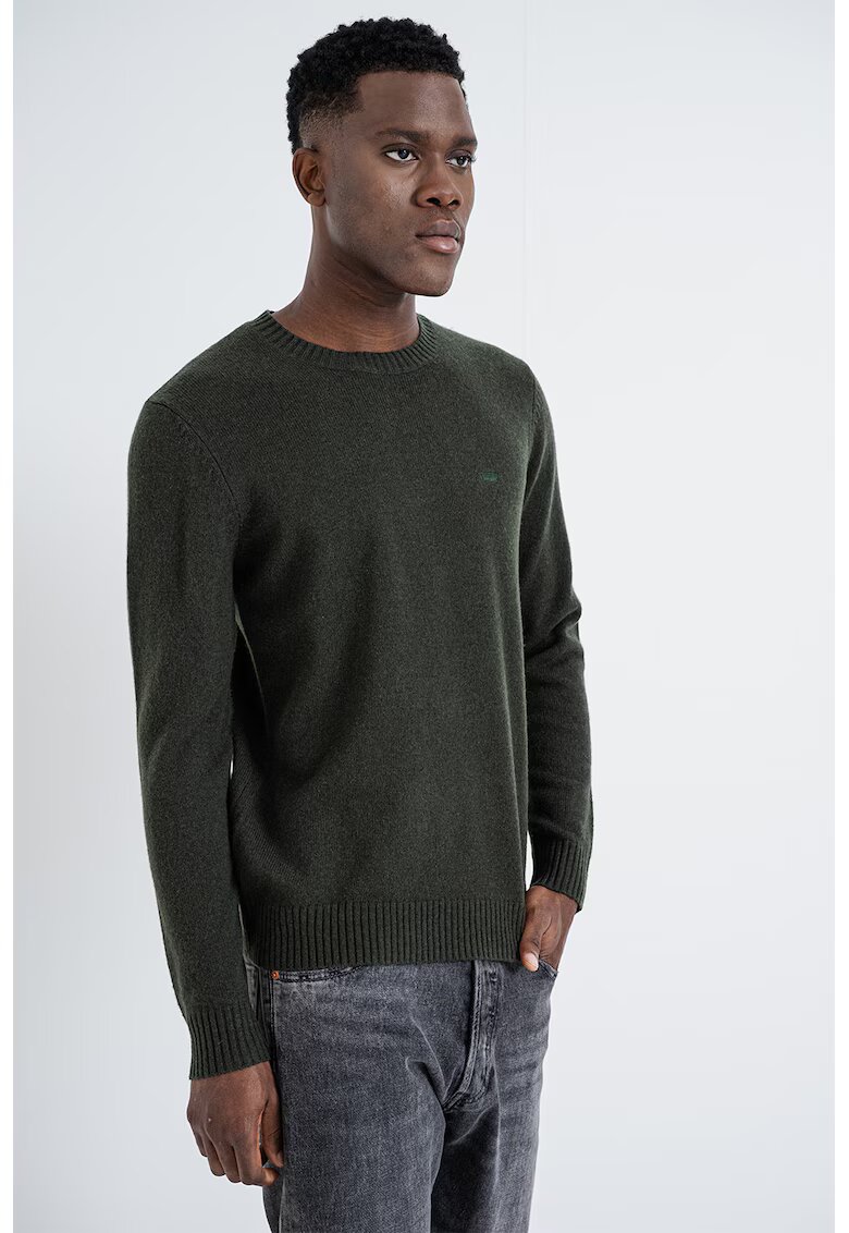 Levi's Pulover din amestec de lana cu decolteu la baza gatului - Verde/Verde inchis