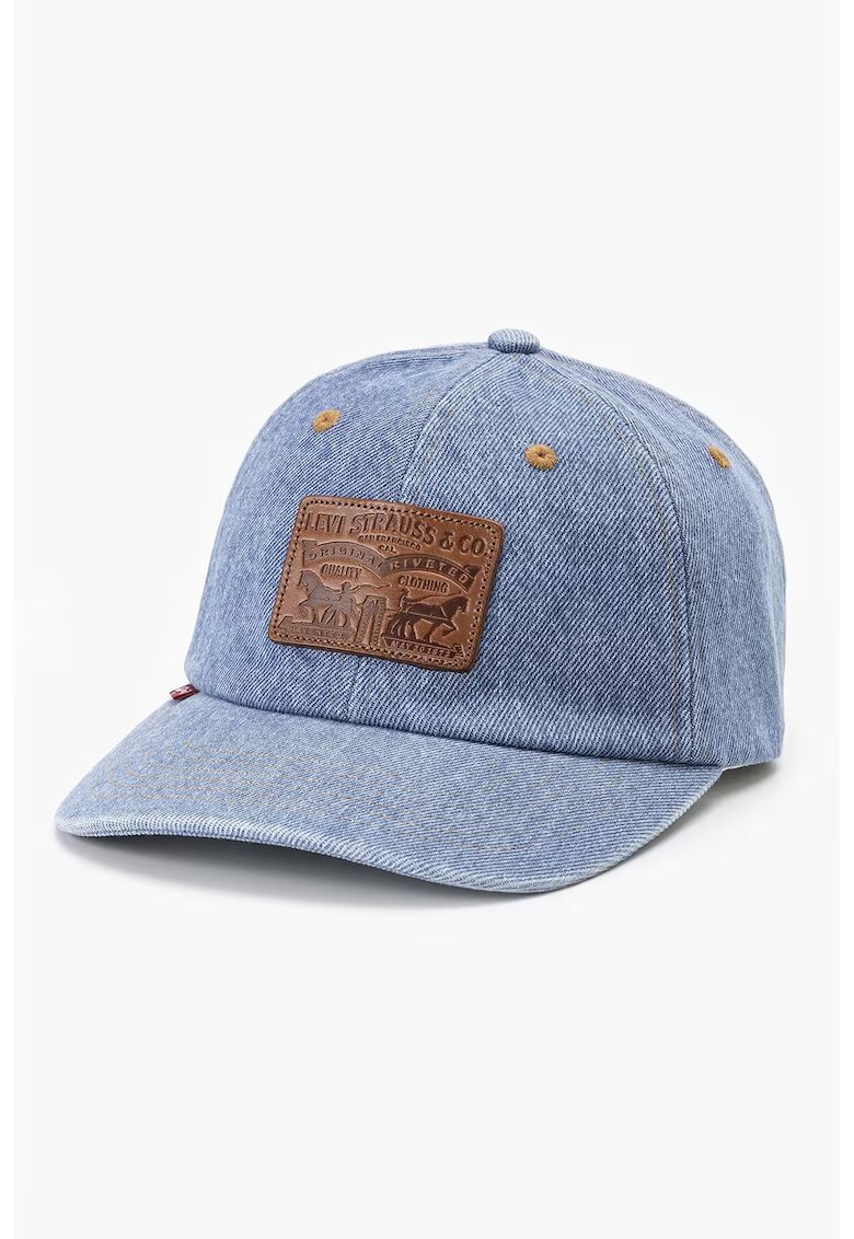Levis Sapca baseball din amestec de lana cu aplicatie logo - Albastru pastel/Maro