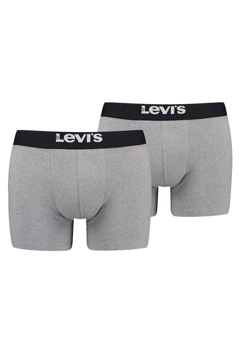 Levis Set de boxeri cu banda logo in talie - 2 perechi - Gri