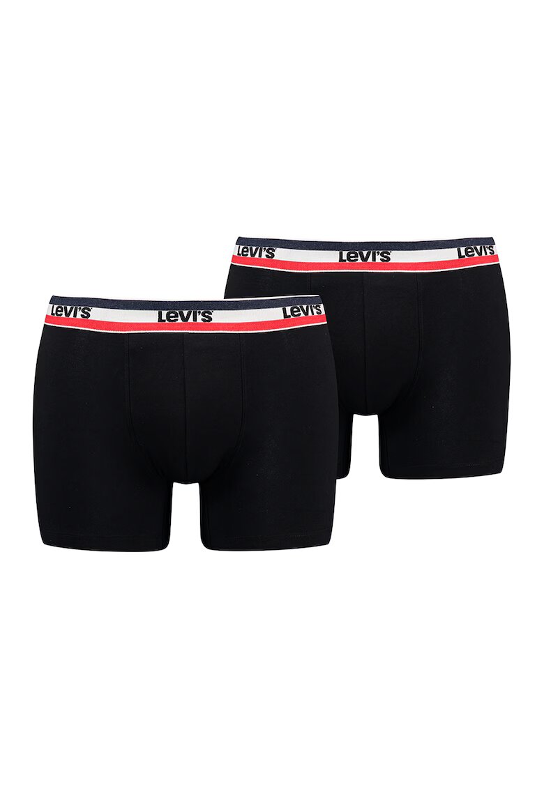Levis Set de boxeri cu banda logo in talie - 2 perechi - Negru