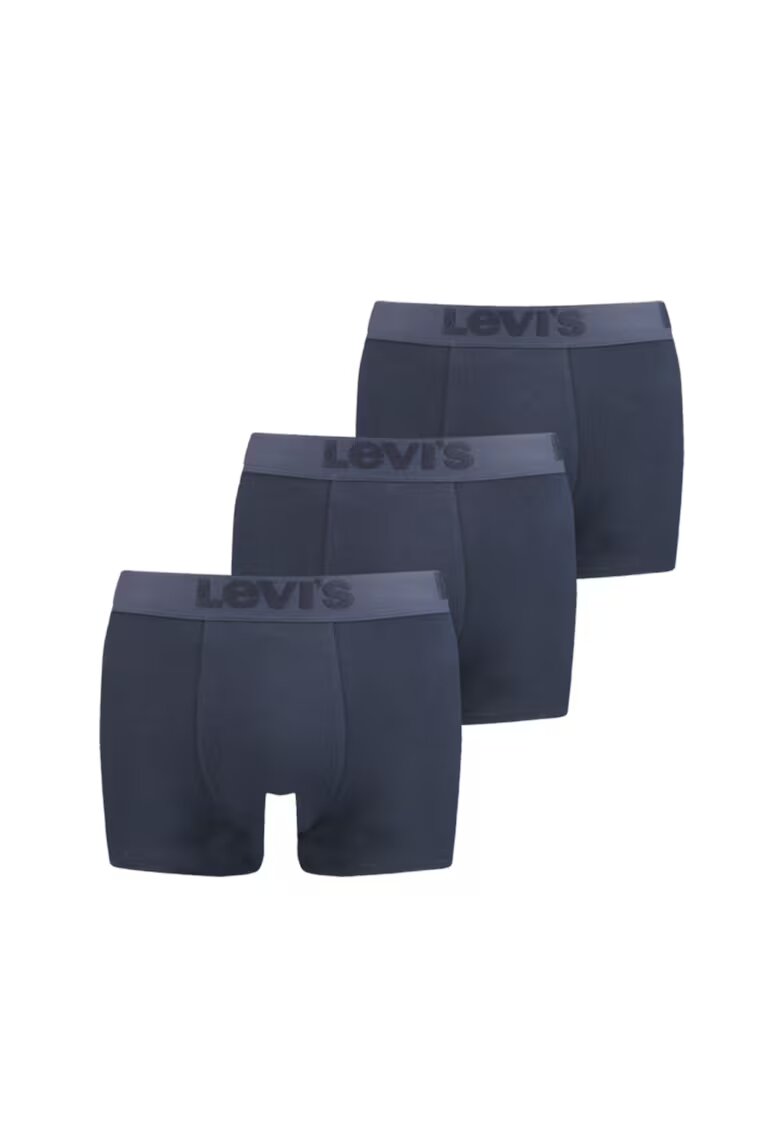 Levis Set de boxeri cu banda logo in talie - 3 perechi - Albastru ultramarin