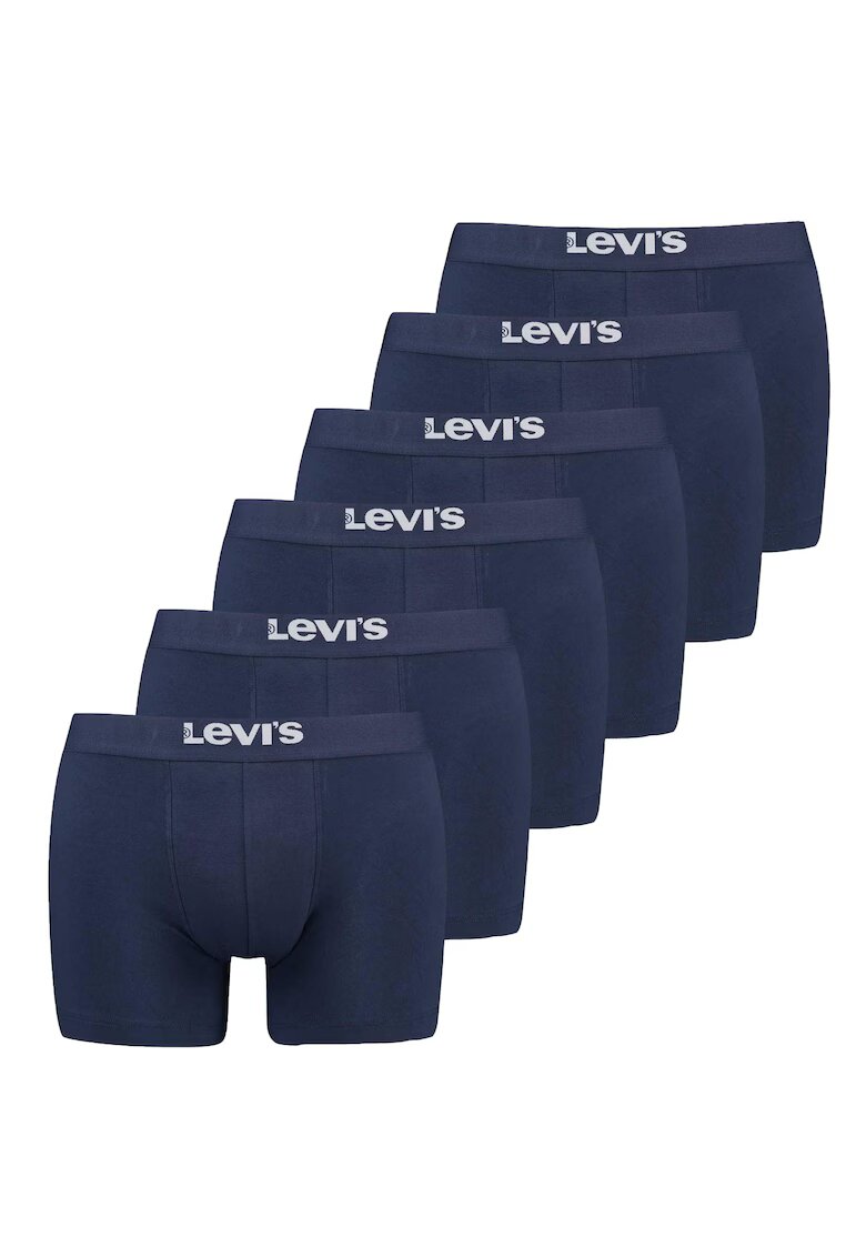 Levis Set de boxeri cu banda logo in talie - 6 perechi - Bleumarin