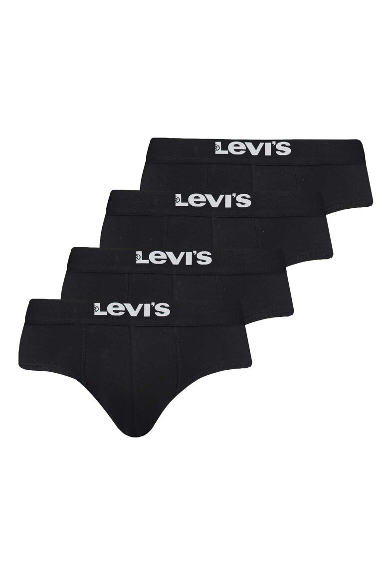 Levis Set de chiloti cu banda logo in talie - 4 perechi - Negru