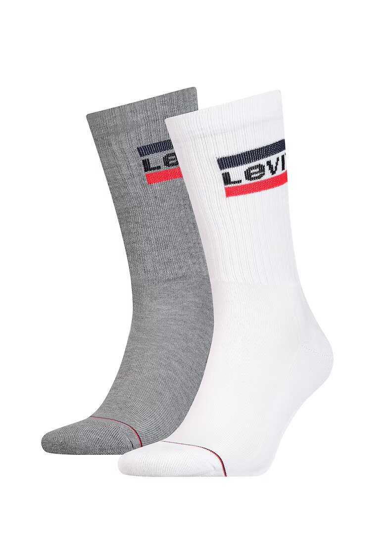 Levis Set de sosete lungi unisex - 2 perechi - Alb/Negru/Gri