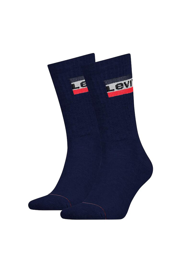 Levis Set de sosete lungi unisex cu logo - 2 perechi - Albastru