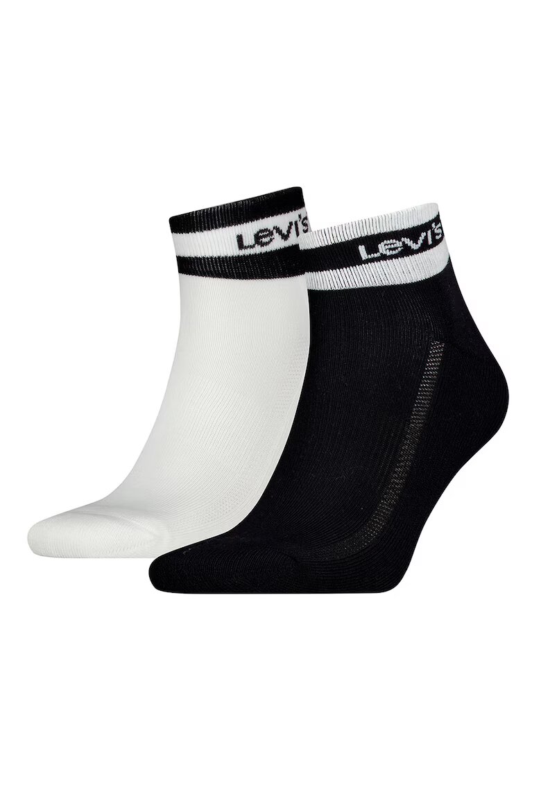 Levi's Set de sosete scurte unisex - 2 perechi - Alb/Negru