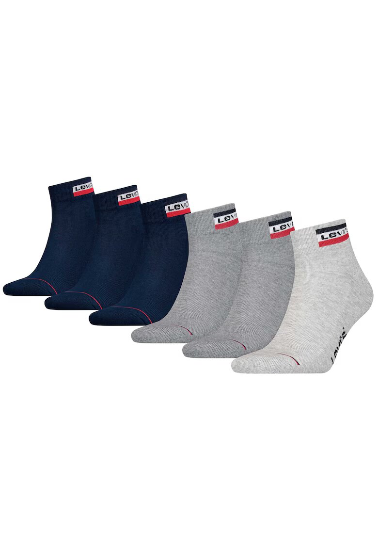 Levis Set de sosete scurte unisex - 6 perechi - Gri/Albastru