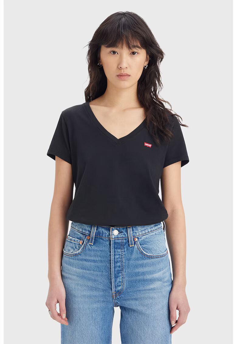 Levis Set de tricouri cu decolteu in V - 2 piese - Negru