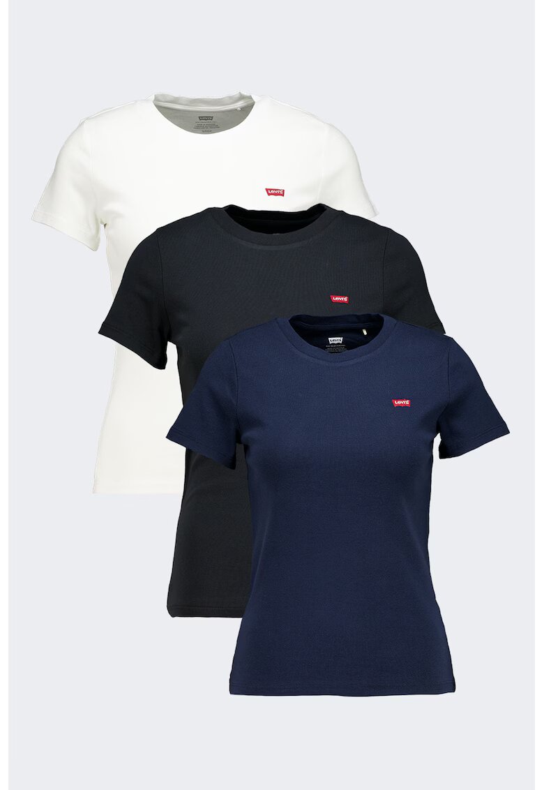Levis Set de tricouri slim fit - 3 piese - Alb/Negru/Bleumarin