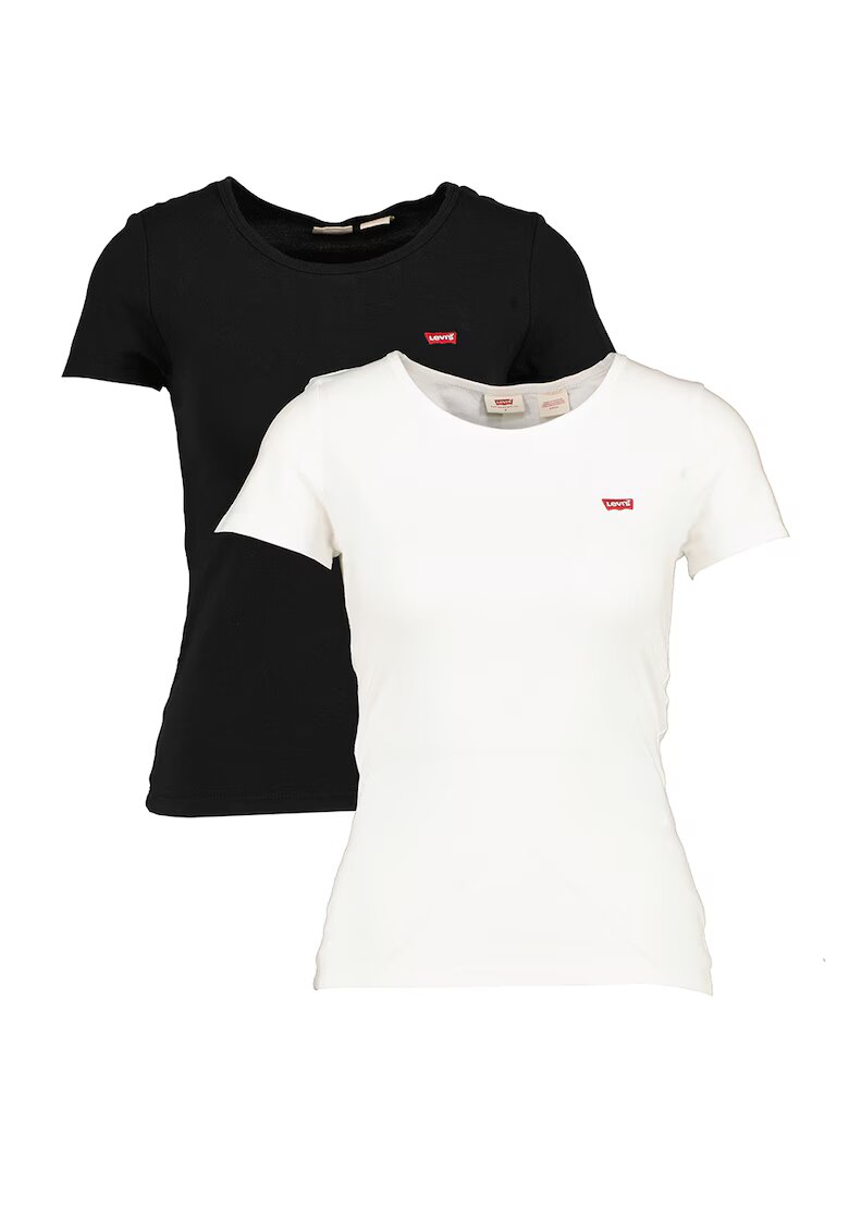 Levis Set de tricouri slim fit din bumbac - 2 piese - Alb/Negru