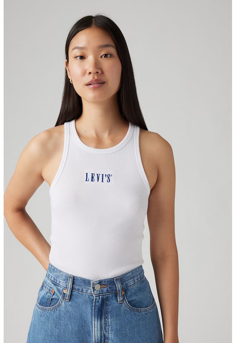 Levis Top cu logo brodat - Albastru royal/Alb optic