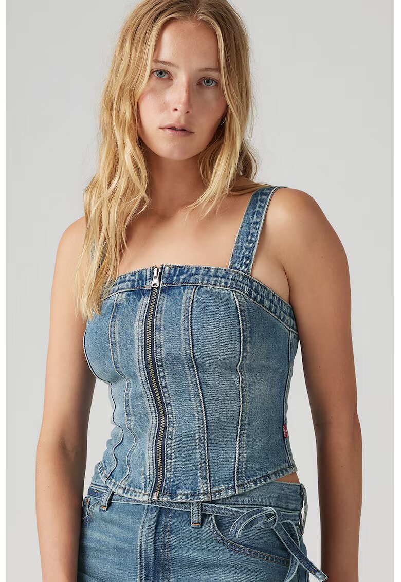 Levis Top din denim cu fermoar - Albastru melange