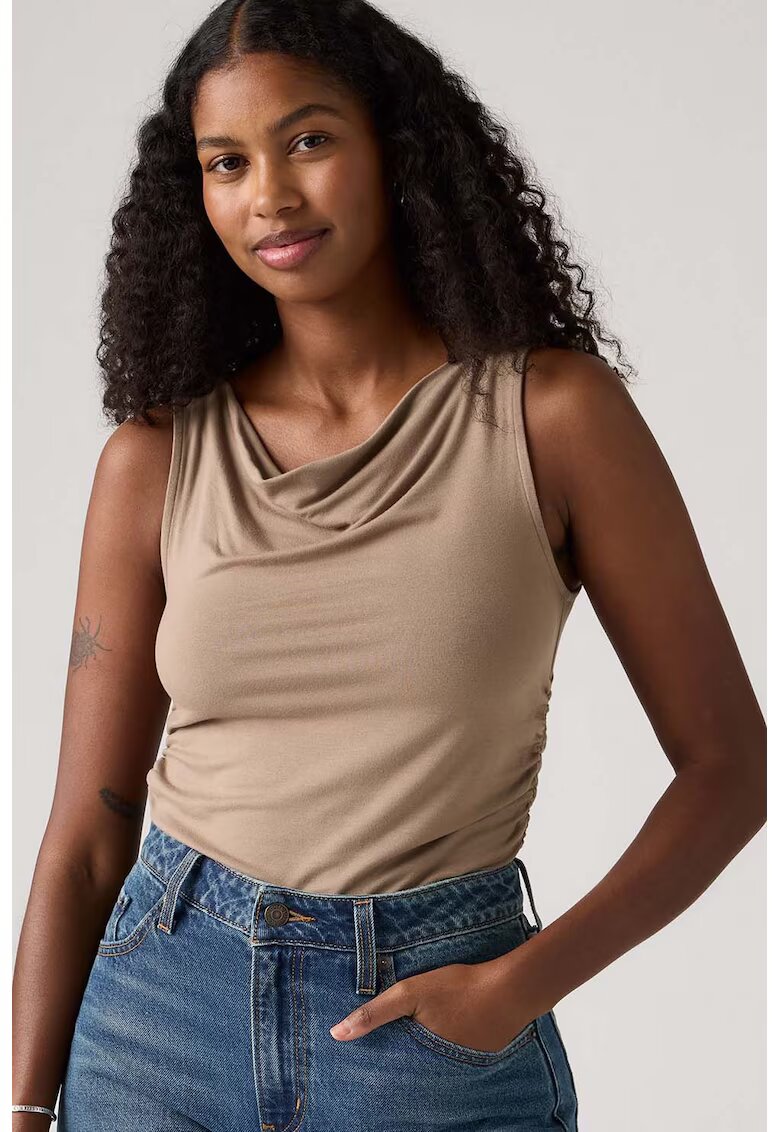 Levis Top slim fit cu fronseuri - Maro deschis