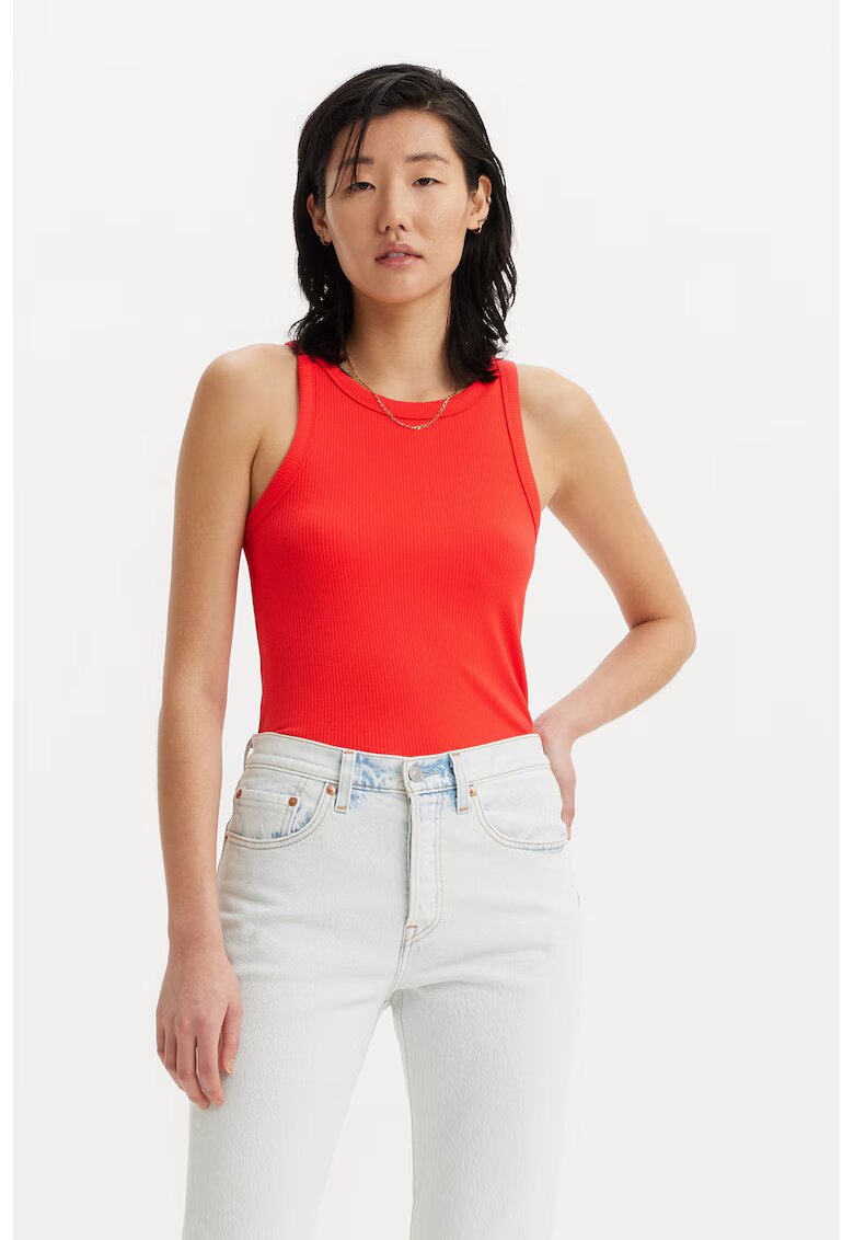 Levis Top slim fit striat din amestec de modal - Rosu