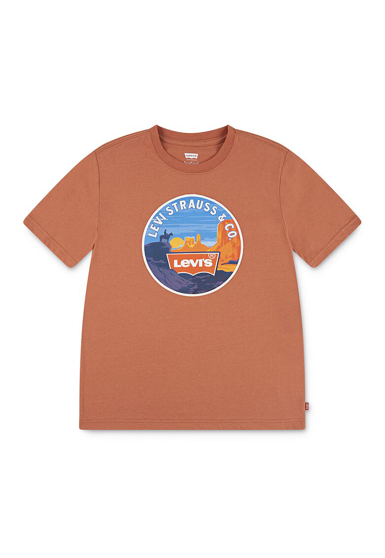 Levis Tricou cu decolteu la baza gatului si imprimeu logo - Portocaliu persan