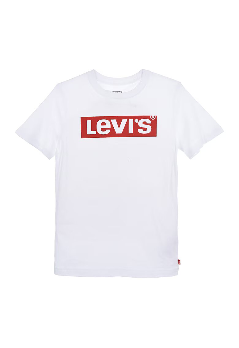 Levis Tricou cu decolteu la baza gatului si imprimeu logo - Rosu/Alb