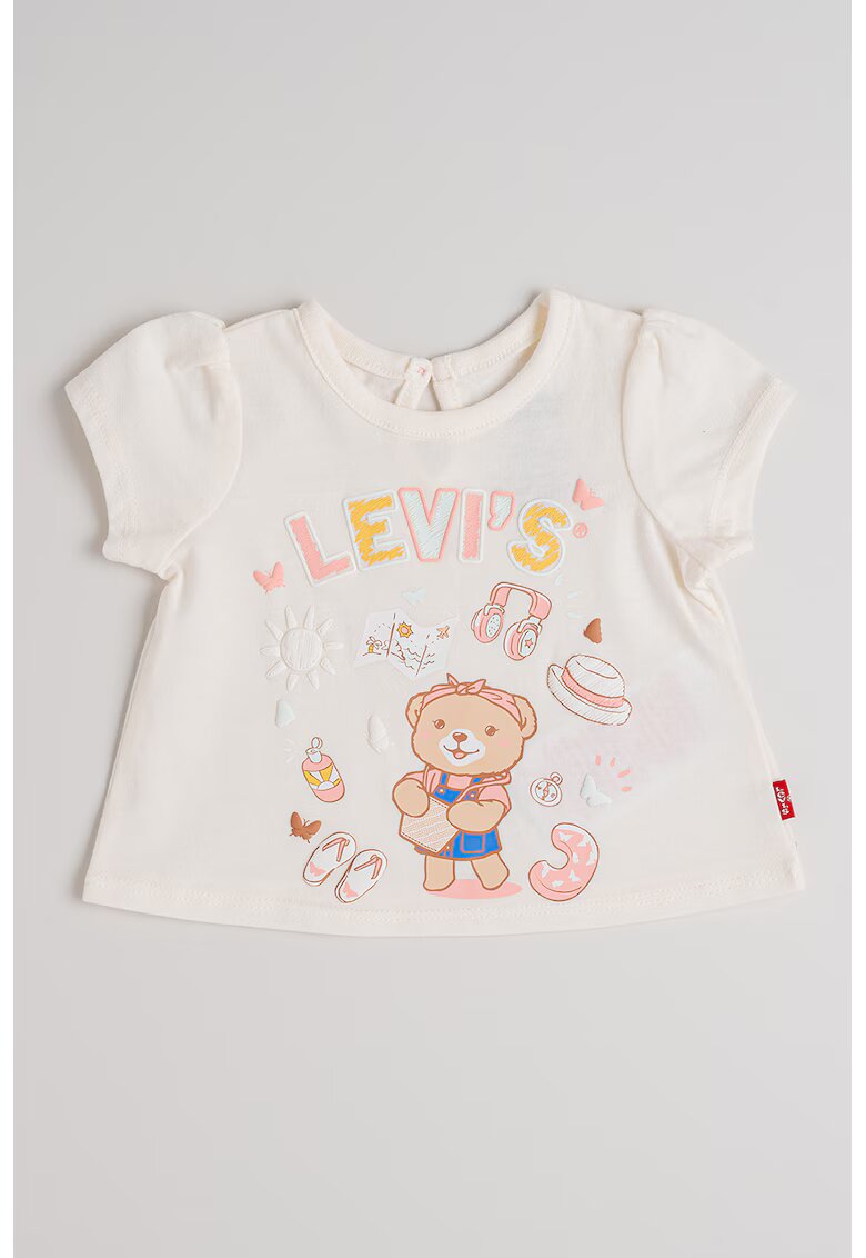 Levis Tricou cu decolteu la baza gatului si imprimeu - Roz