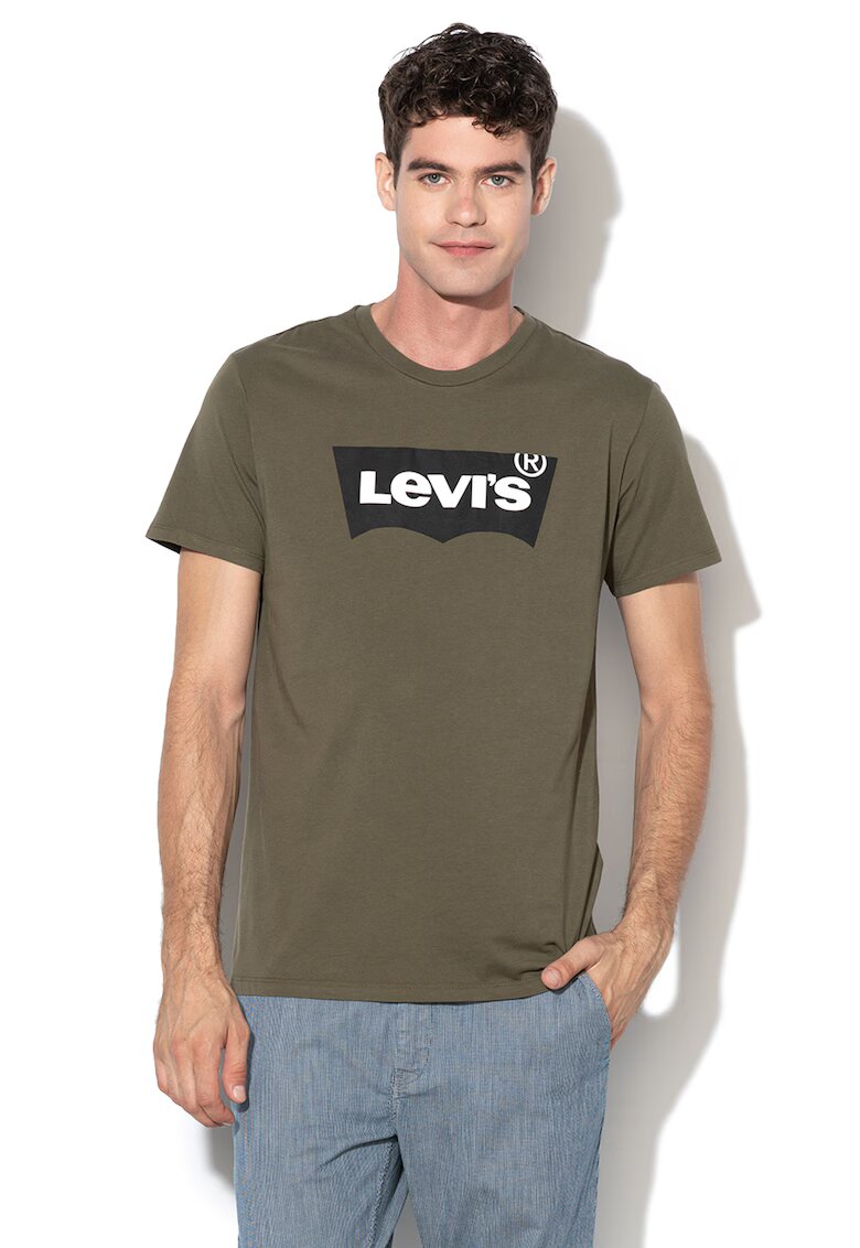 Levis Tricou de bumbac cu imprimeu logo - Alb/Negru/Kaki