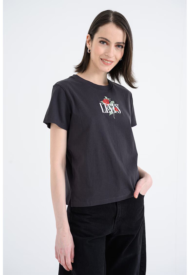 Levi's Tricou de bumbac cu logo in relief - Negru