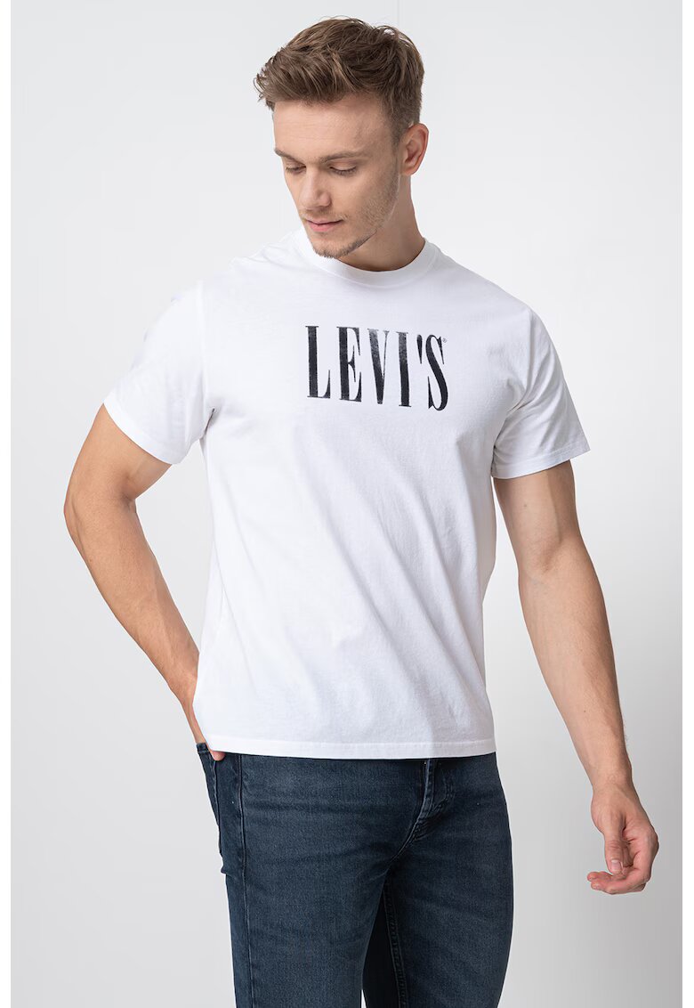 Levi's Tricou lejer de bumbac - Alb murdar/Gri inchis