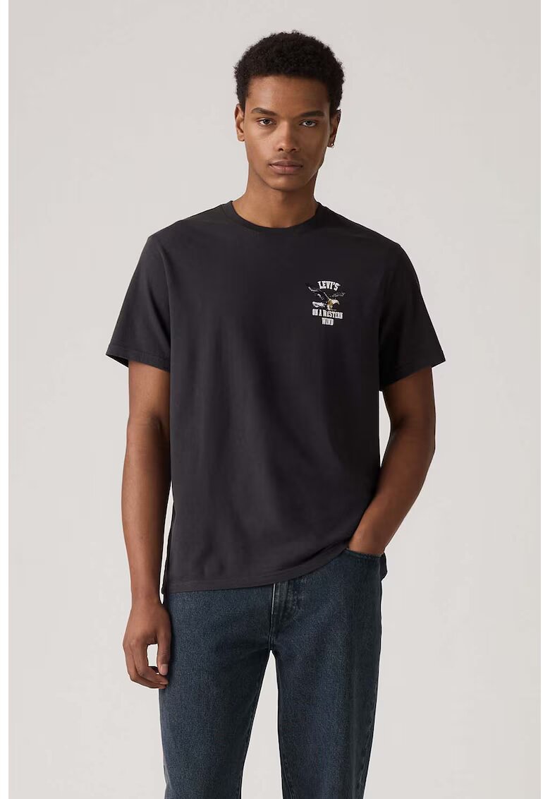Levi's Tricou lejer de bumbac - Negru stins/Alb murdar