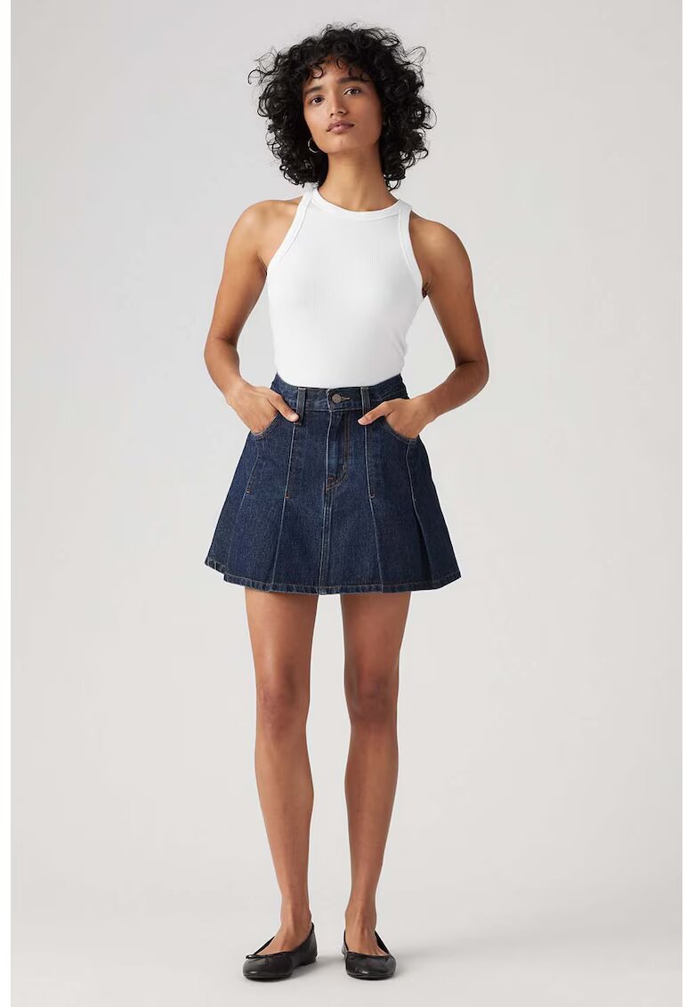 Levi's Youth Fusta mini din denim cu buzunare - Bleumarin