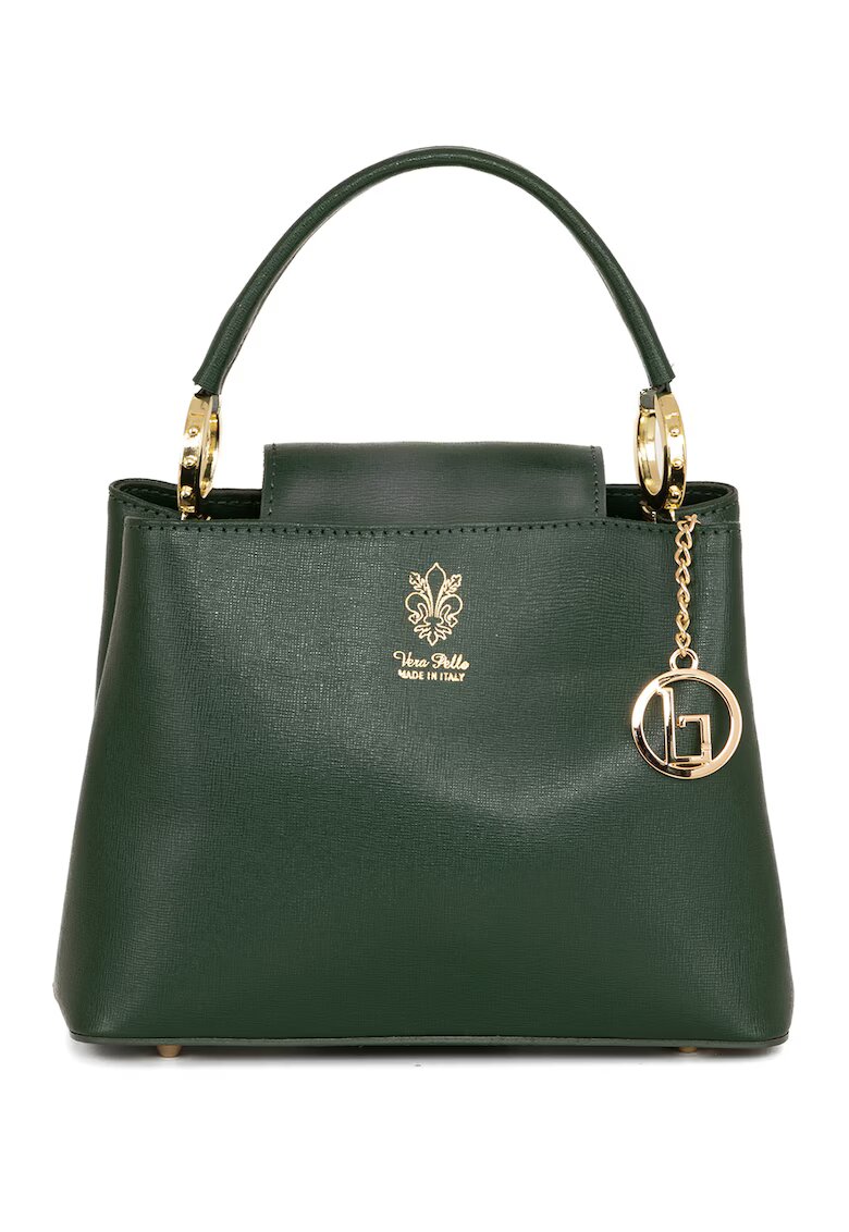 Lia Biassoni Geanta tote din piele cu accesoriu logo