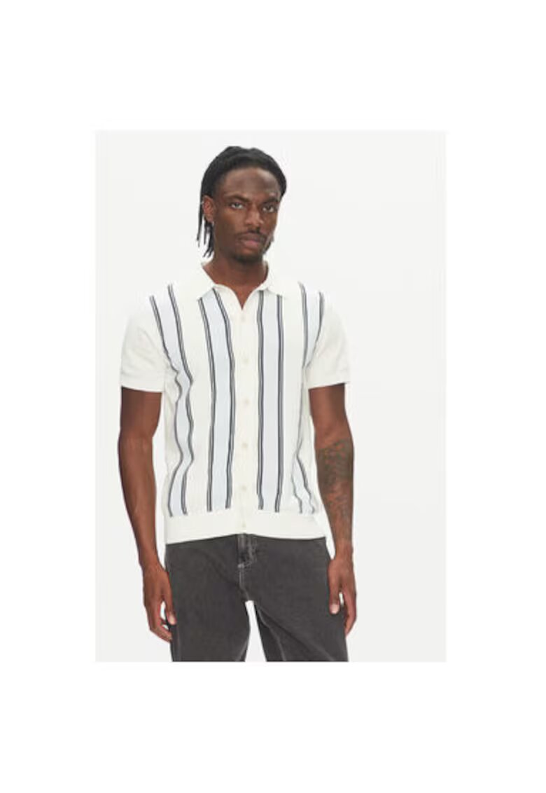 Lindbergh Bluza barbati 30-804062 - Bumbac - Alb/Albastru - Alb/Albastru