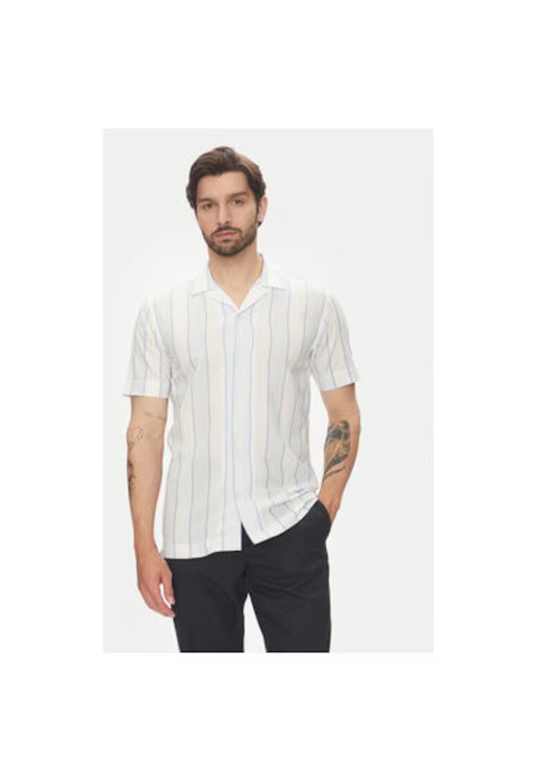 Lindbergh Camasa barbati 30-203419 - Bumbac/In - Albastru deschis - Albastru deschis