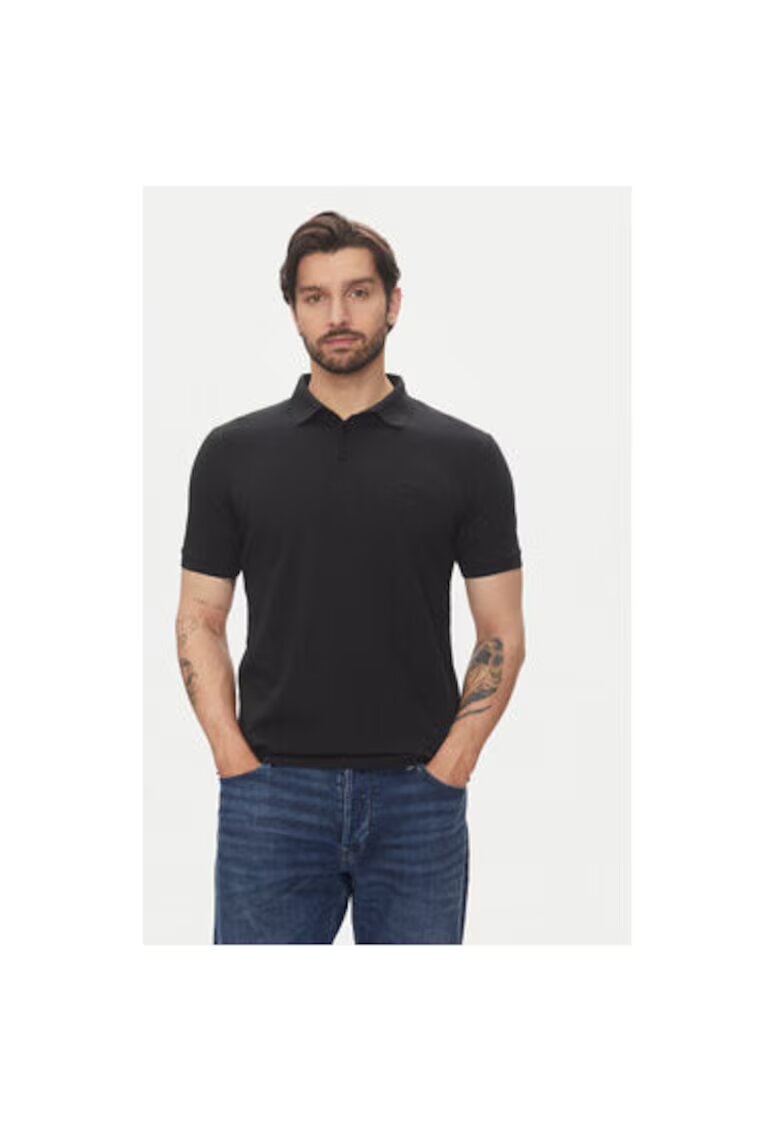 Lindbergh Tricou Polo barbati 30-404020 - Bumbac/Poliester - Negru - Negru