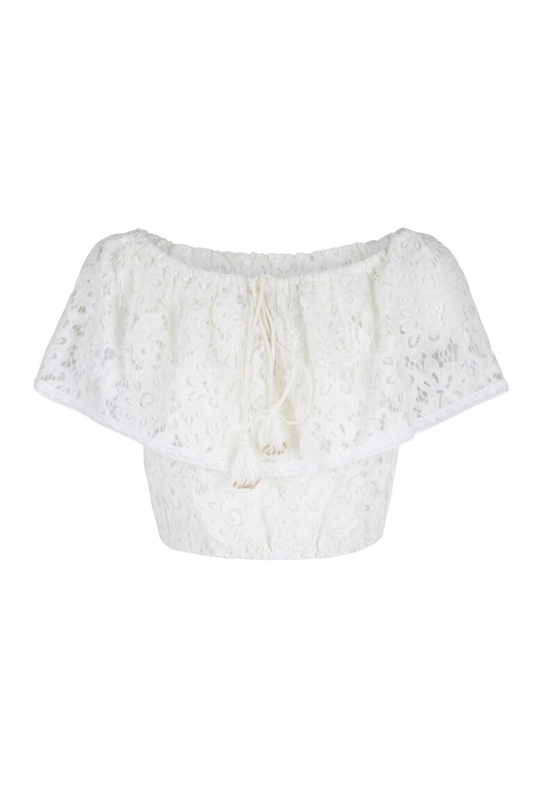 LingaDore Bluza crop din dantela - pentru plaja - Alb murdar