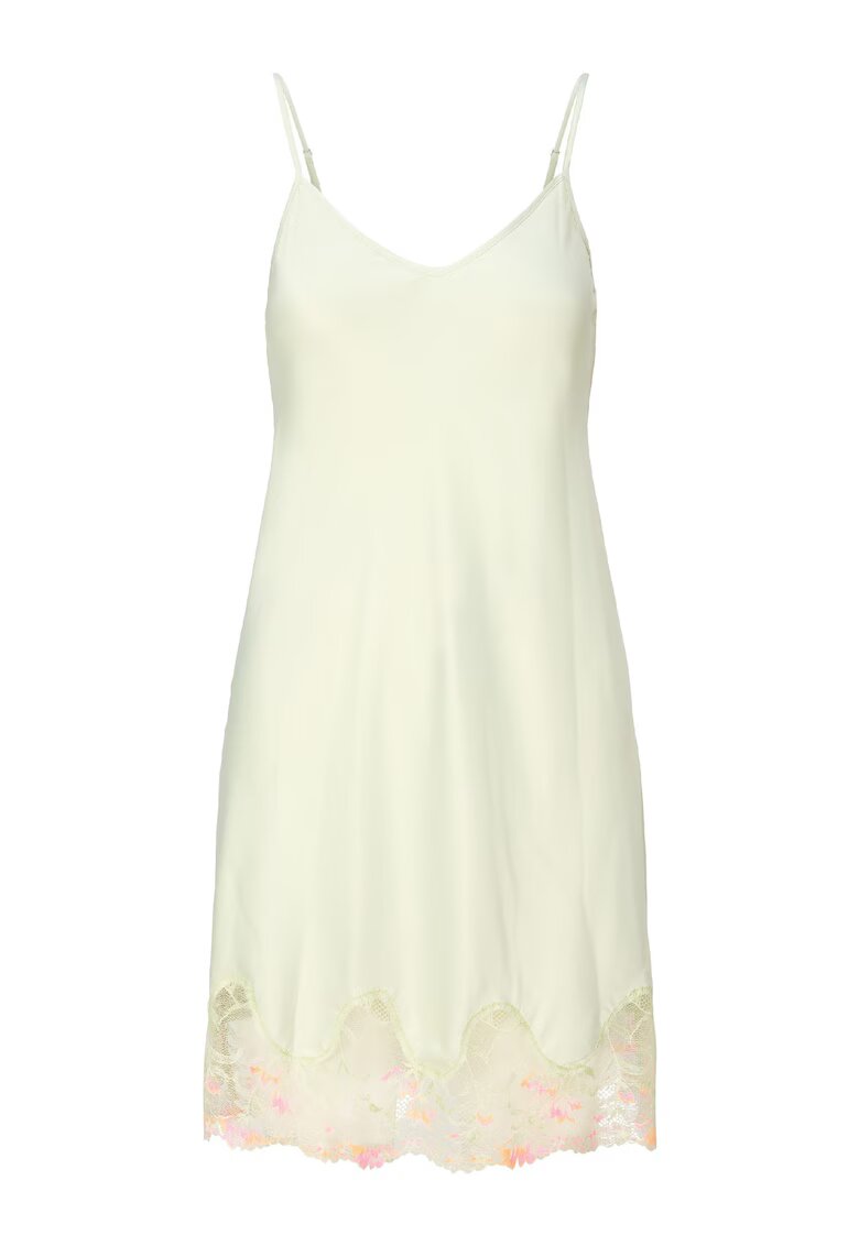 LingaDore Camsa de noapte din satin cu insertii de dantela - Verde