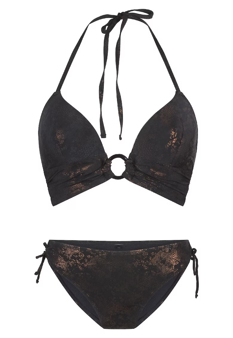 LingaDore Costum de baie din doua piese - cu accente stralucitoare 31453 - Negru/Multicolor