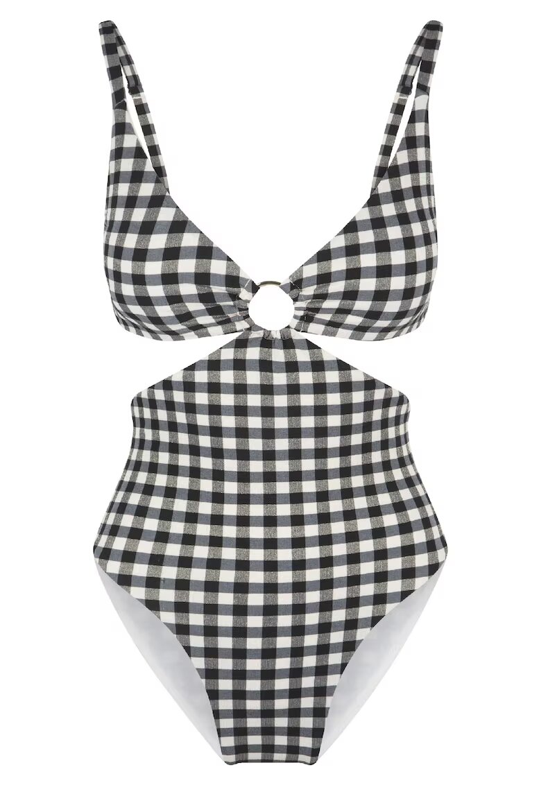 LingaDore Costum de baie intreg cu model in carouri 31379 - Alb/Negru