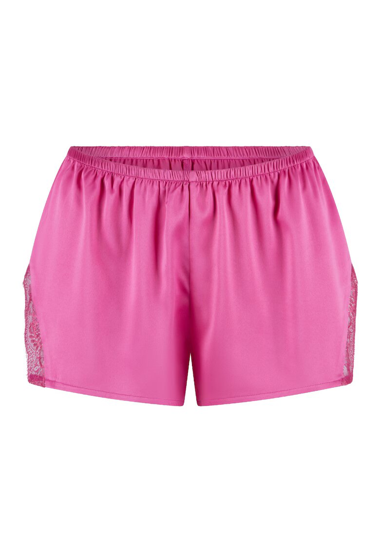 LingaDore Pantaloni scurti de pijama din satin cu garnituri din dantela - Roz