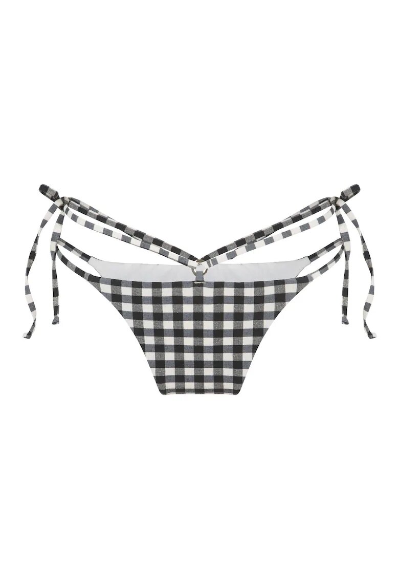 LingaDore Slip brazilian cu bretele decorative 31381 - Alb/Negru