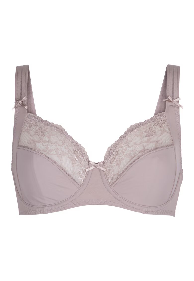 LingaDore Sutien cu acoperire completa si garnituri din dantela - Maro taupe/Bej