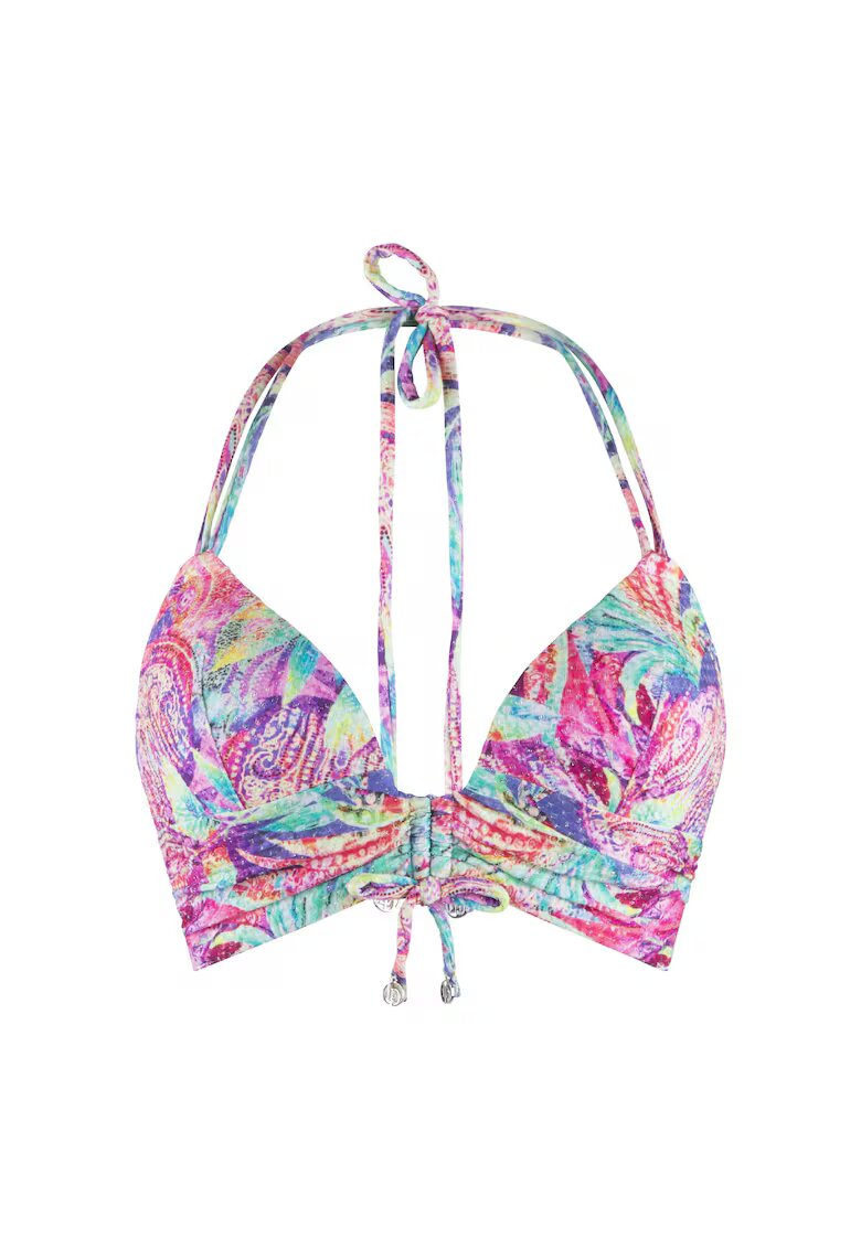 LingaDore Sutien de baie cu cupe triunghiulare si imprimeu floral - Multicolor