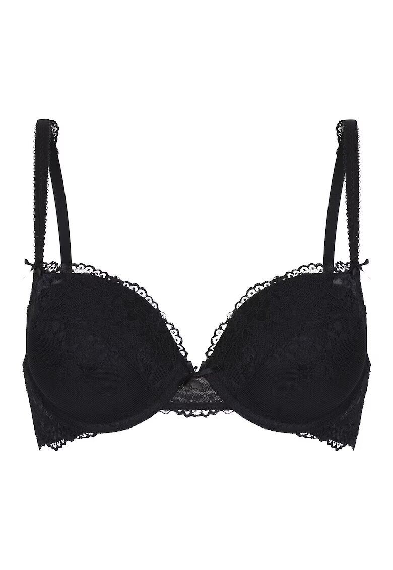 LingaDore Sutien push-up cu insertie de dantela Daily - Negru
