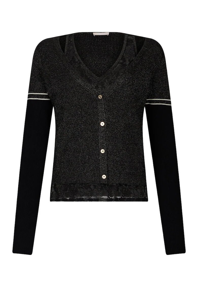 Liu Jo Cardigan cu model 2 in 1 - Negru