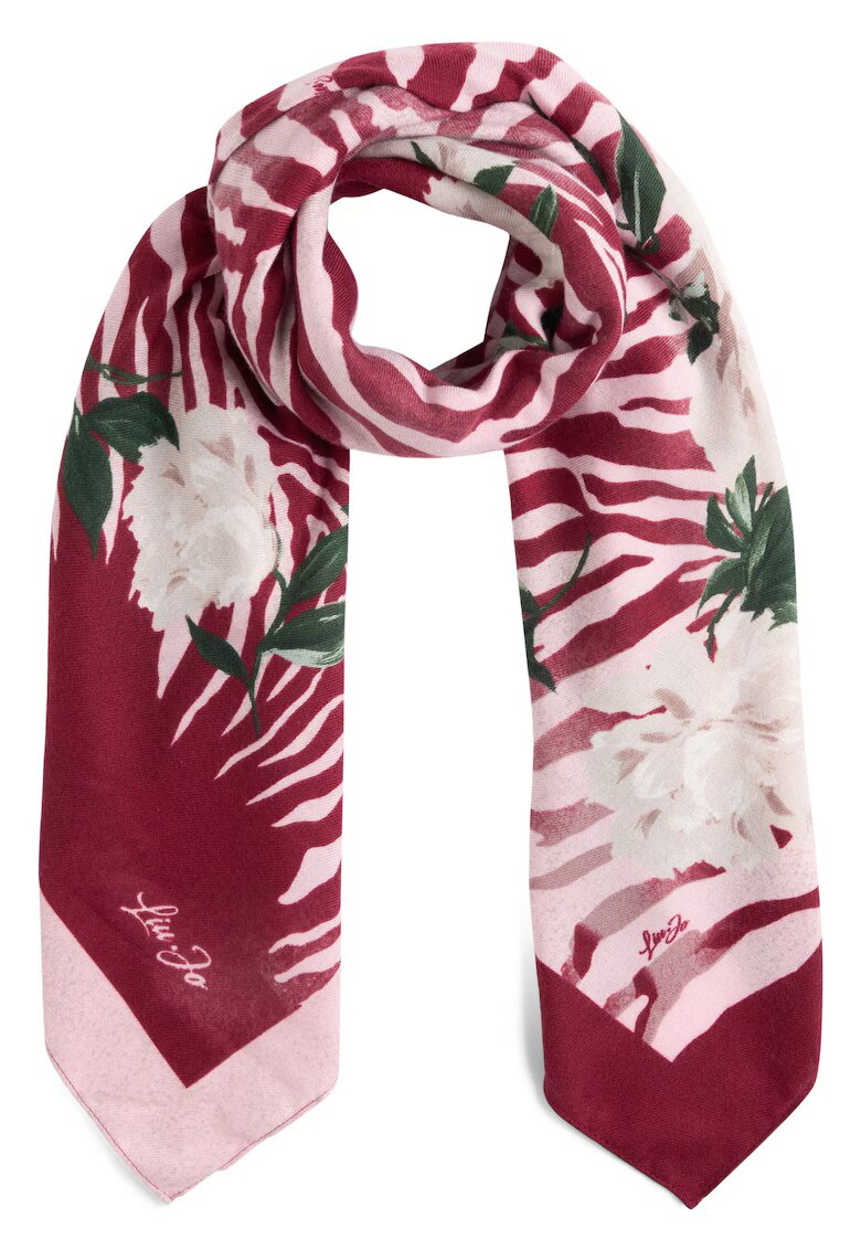 Liu Jo Esarfa cu model floral - Roz zmeuriu