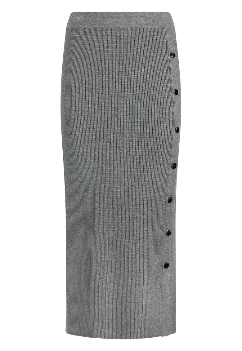 Liu Jo Fusta midi din tricot cu croiala cambrata - Gri