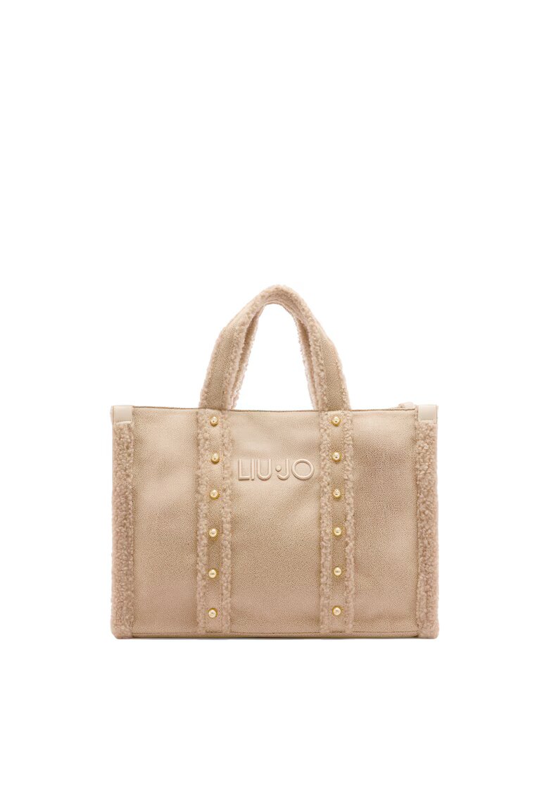 Liu Jo Geanta shopper cu logo in relief - Bej