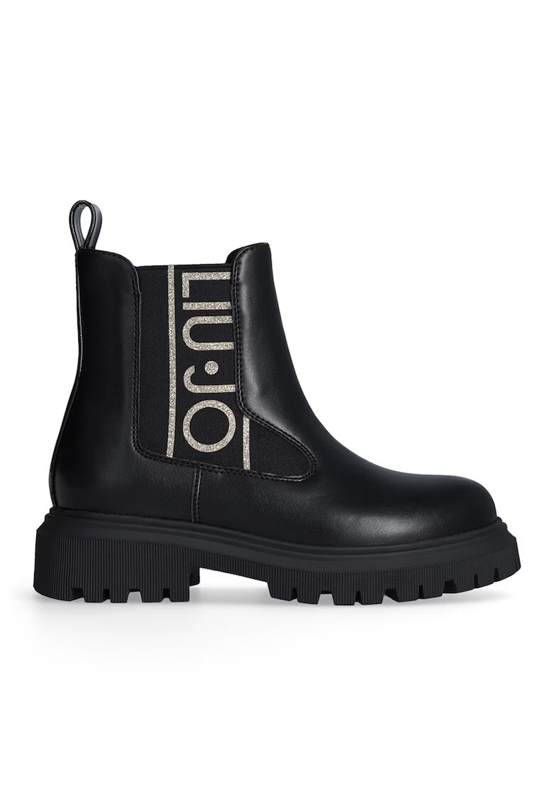Liu Jo Ghete de piele ecologica cu logo - Auriu/Negru