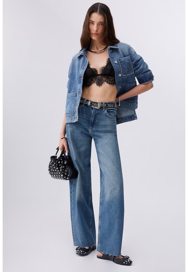 Liu Jo Jacheta-camasa crop din denim - Albastru