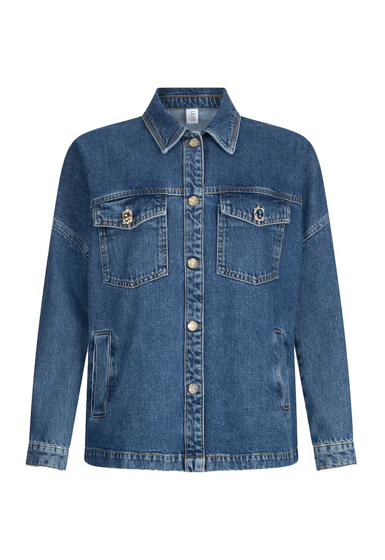 Liu Jo Jacheta din denim cu guler clasic - Bleumarin