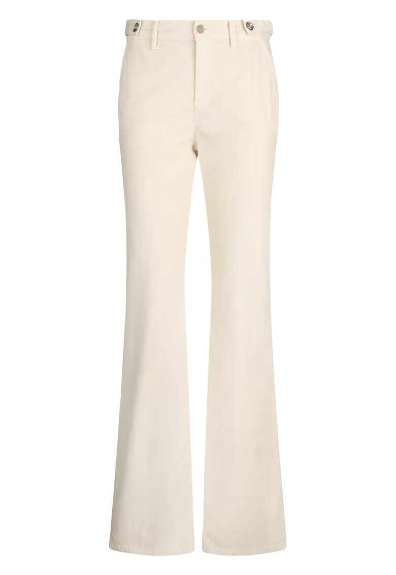 Liu Jo Pantaloni bootcut cu talie inalta - Bej deschis